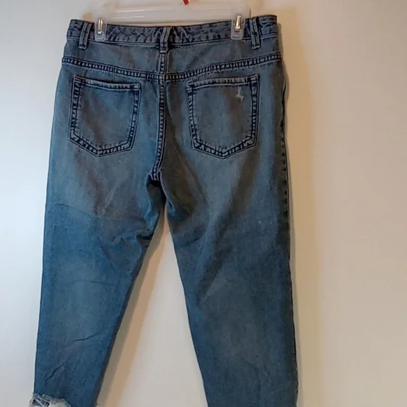 Free People FP Womens Size W-29 Mid Rise Capri Jeans Cropped Wide Leg Denim NICE - Picture 9 of 14
